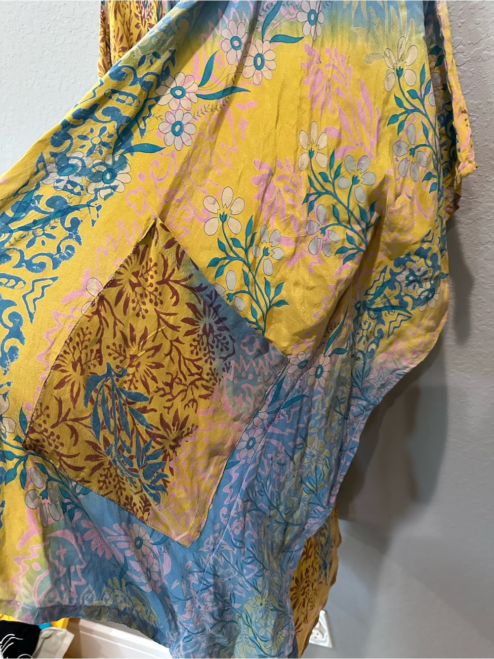 Kantha Bae Silk Boho Kimono Duster Open Front Sz OS - Picture 4 of 10